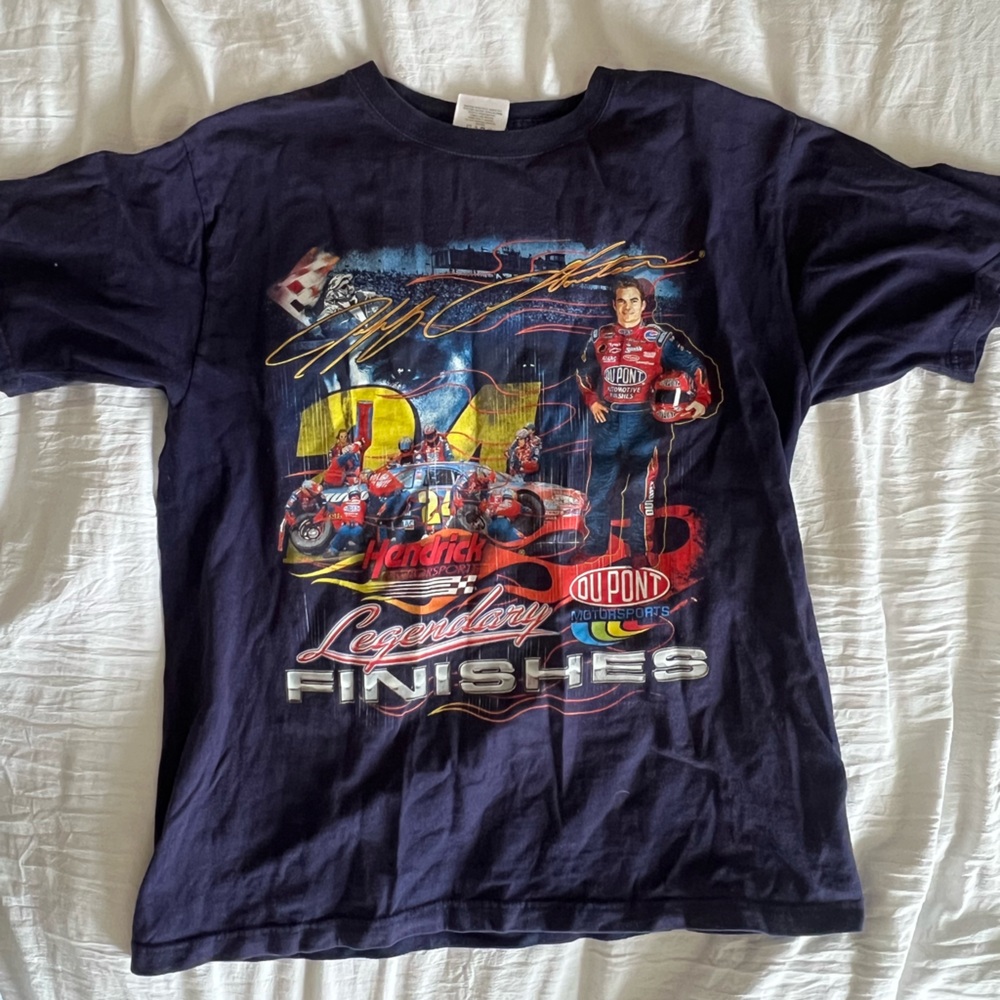 Navy Racing Graphic T-Shirt